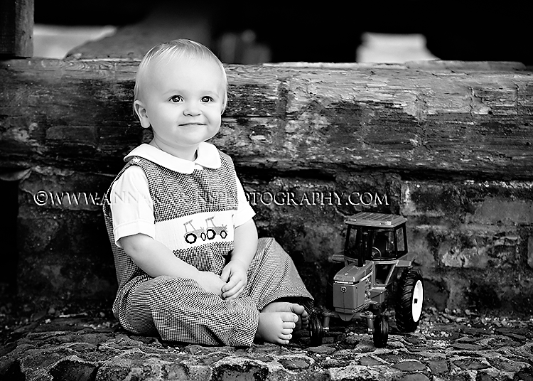 Sweet one year old boy outside, plantation photo session. LSU Rural Life