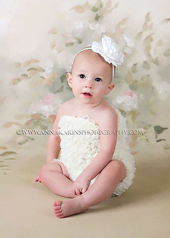 Sweet baby girl on floral backdrop, little princess baby girl, Baton Rouge Baby Photographer