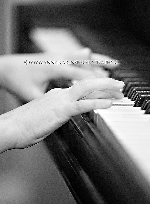 piano played by child, piano keys and fingers, 