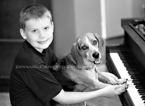 4 boy and dog playing piano-Commercial Photographer Baton Rouge