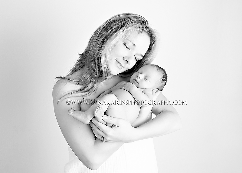 gorgeous mother - newborn daughter- portrait, timeless mother-daughter photograph